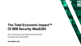 Whitepaper from IBM on MaaS360, cover with title and green square graphic to right